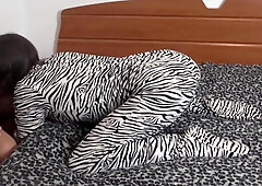 Baby Kitsy in onesie pajamas. ABDL