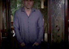 Neighbor's wife Cecilia Scott in stockings and lace takes two men in a bedroom encounter