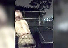 with my flabby clitoris locked and my booty filled with beads i go out to undress down and put my shame on full display