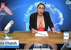 Carmela Clutch - Newscaster solo riding sybian